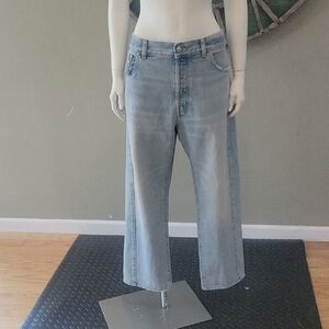 Madewell Curvy Pieced Barrel Leg Jean In Foster Wash